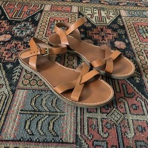 Brown Leather Madewell Sandals, Like New